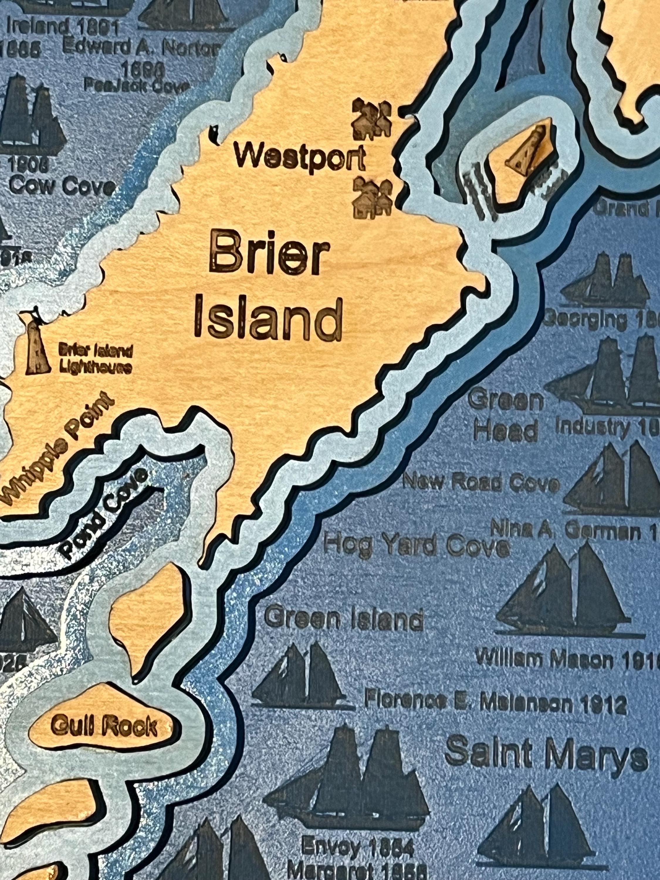 brier island NS shipwreck map