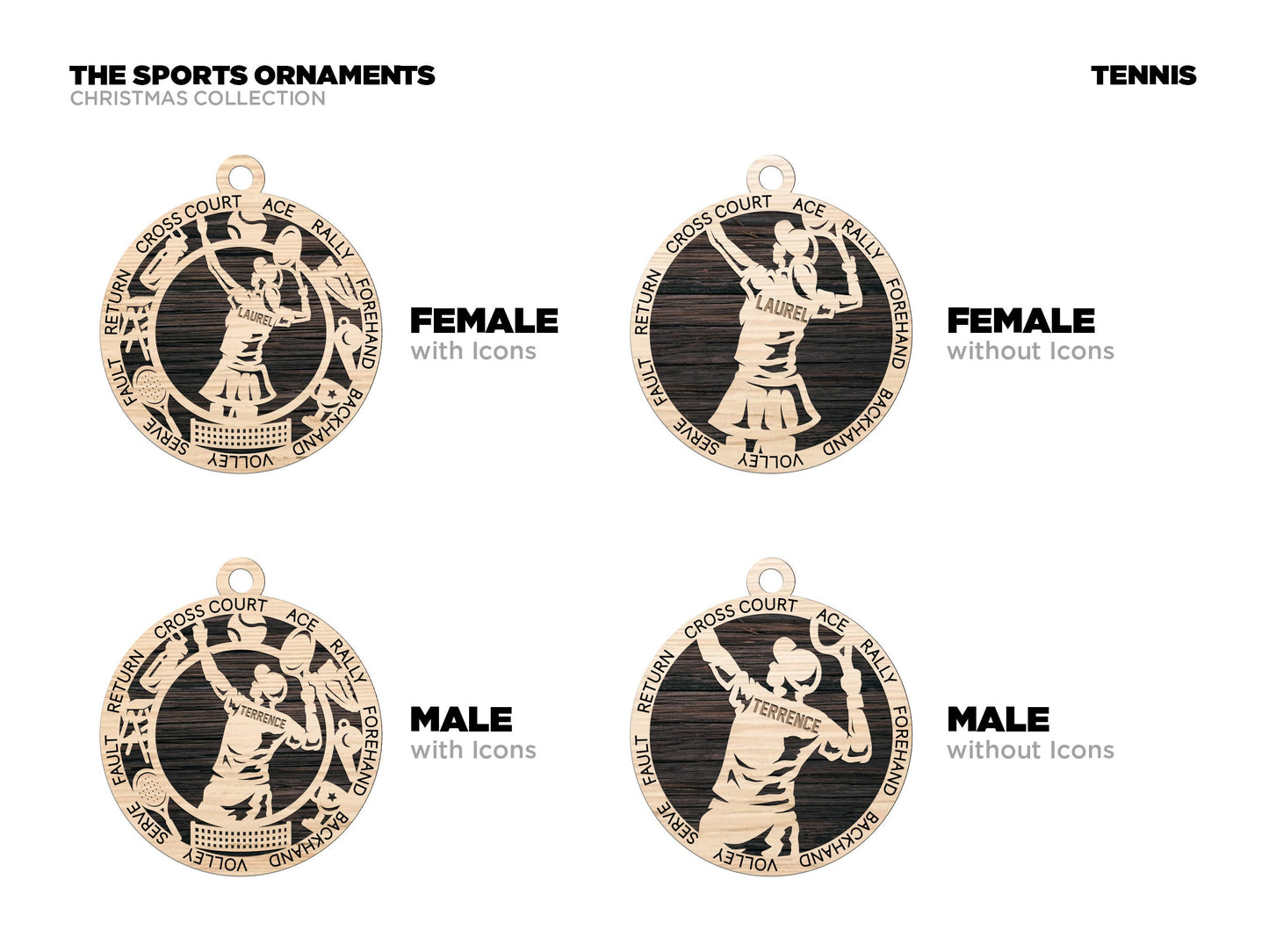 Tennis Christmas ornaments.