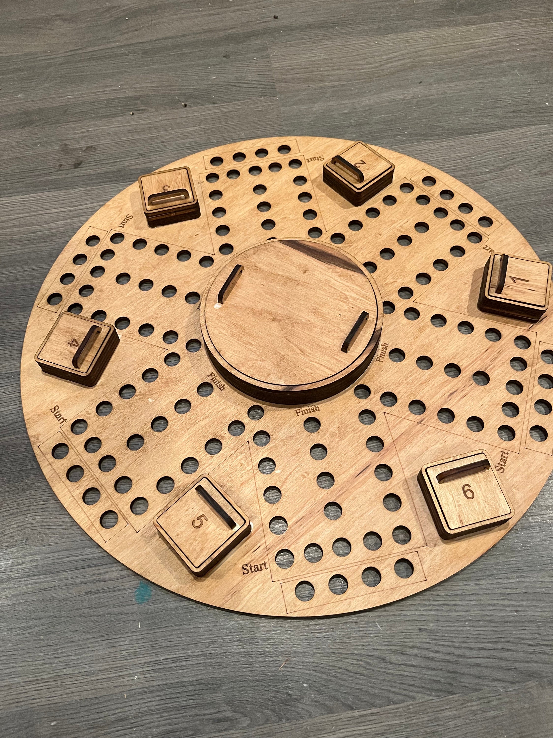 Tock/Aggravation game 6 player with storage with personalization