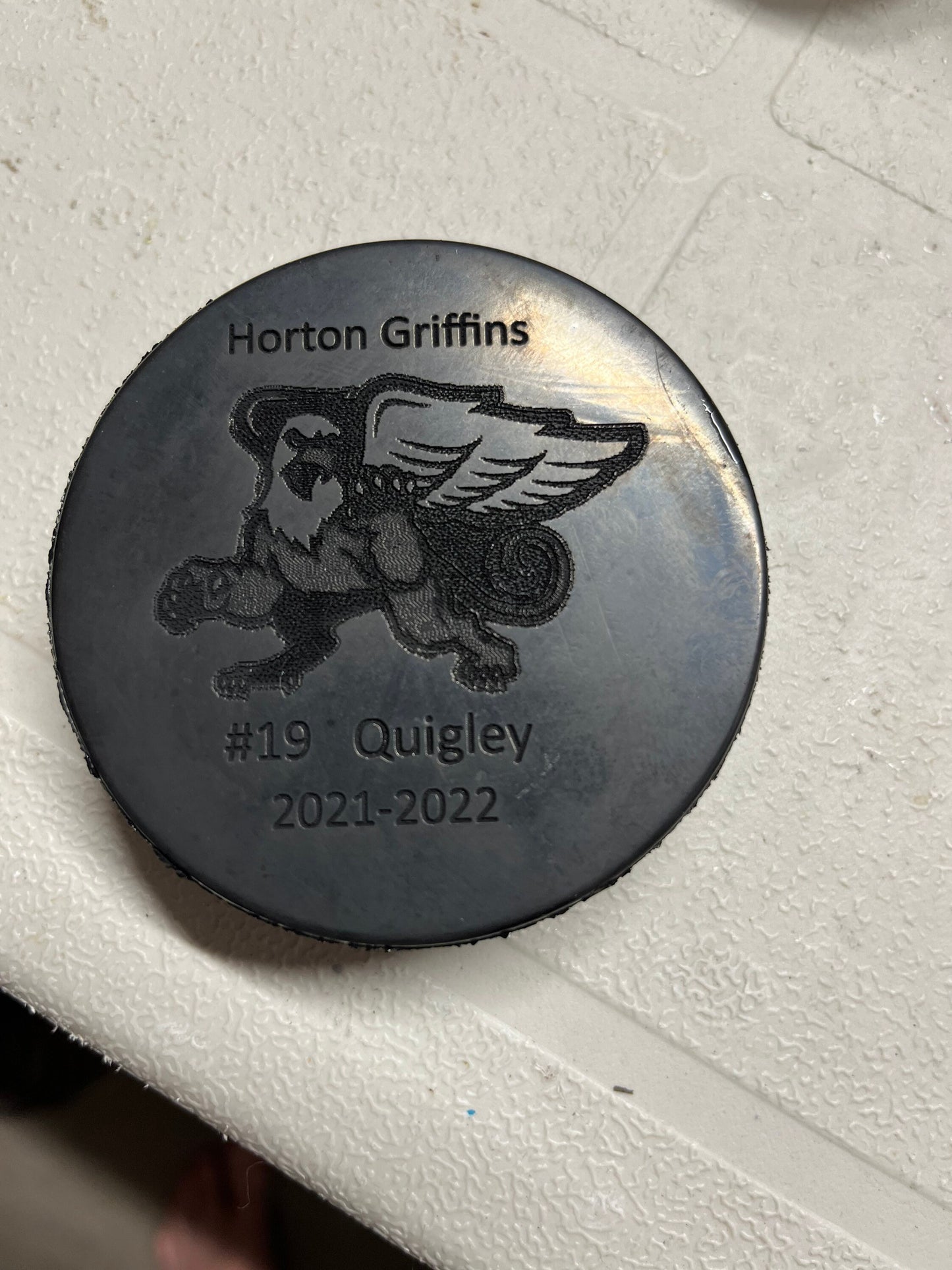 Custom Engraved hockey pucks (full team and coaches)