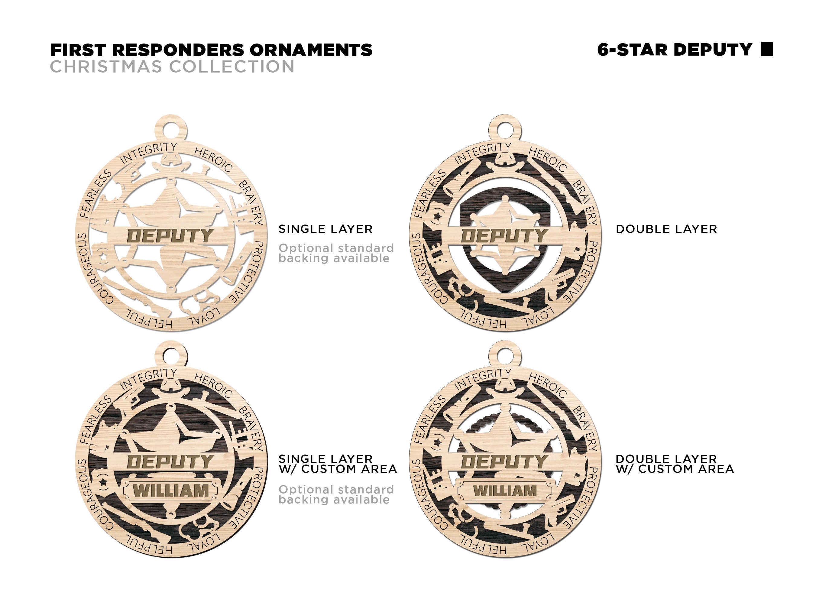 Sheriff/Deputy Christmas ornaments