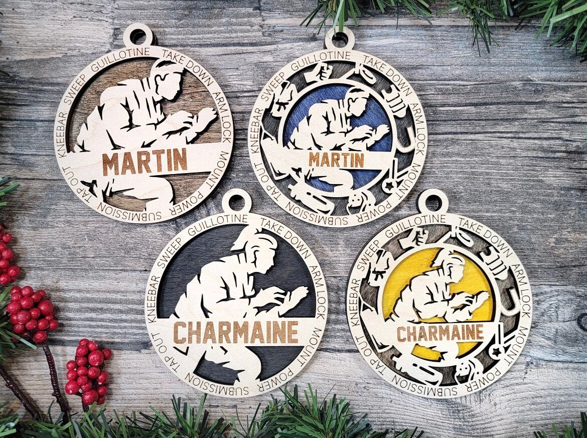 Wrestling Christmas ornaments.
