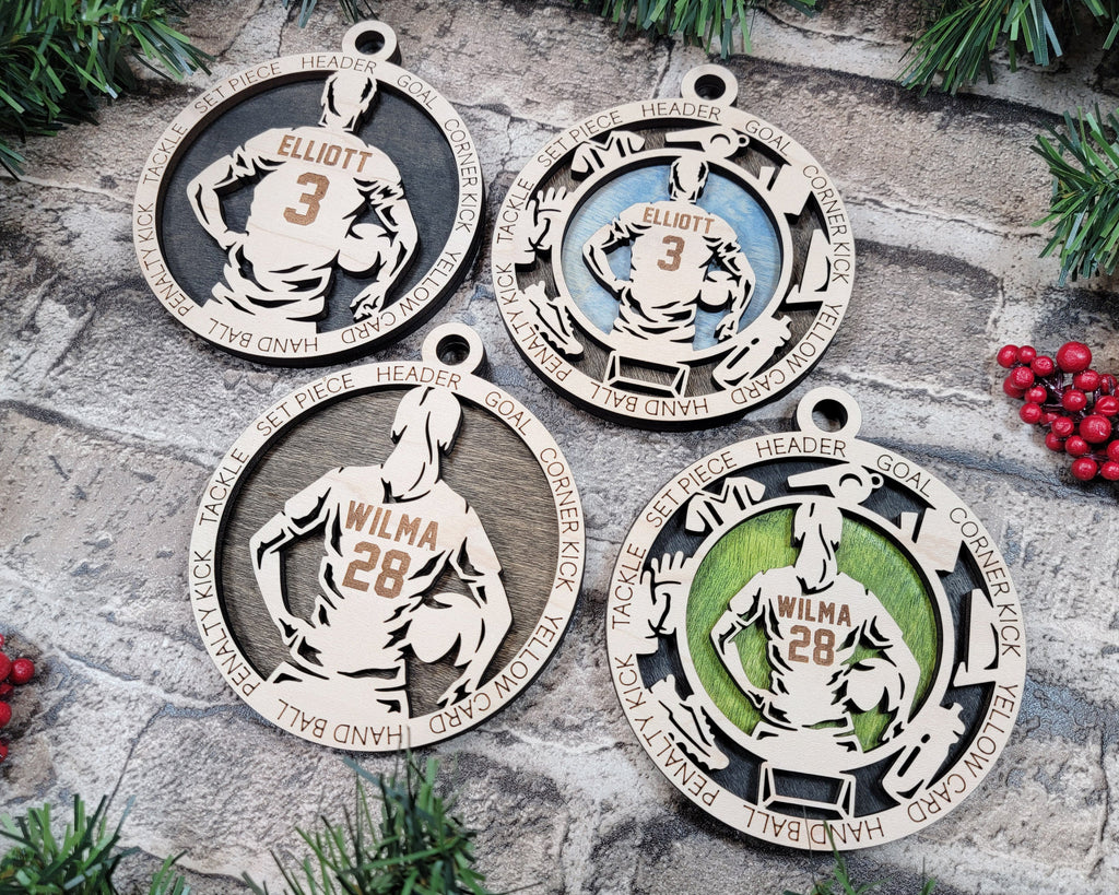 Soccer Christmas ornaments.