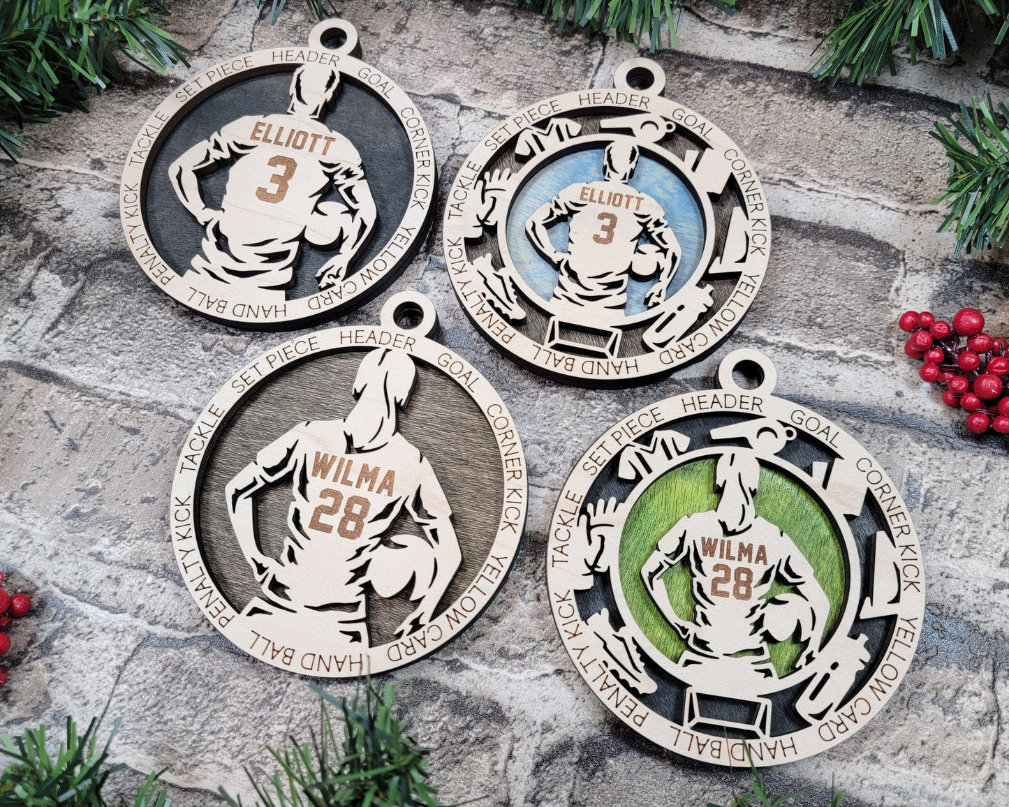 Soccer Christmas ornaments.