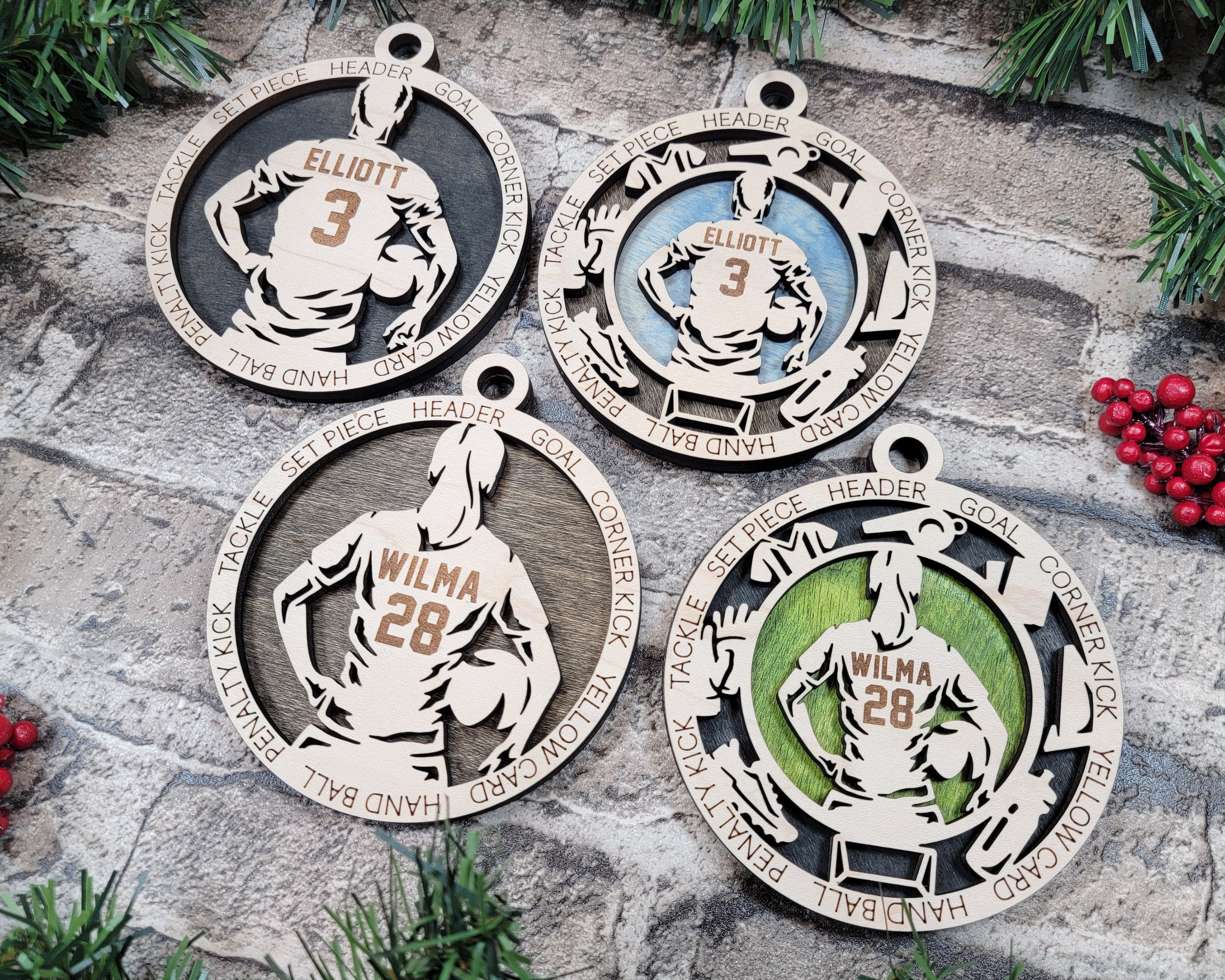 Soccer Christmas ornaments.